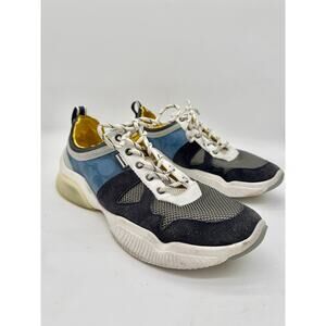 Coach Men’s Low-Top Sneakers US 10 | Blue Monogram Mesh Dad Shoes Y2K